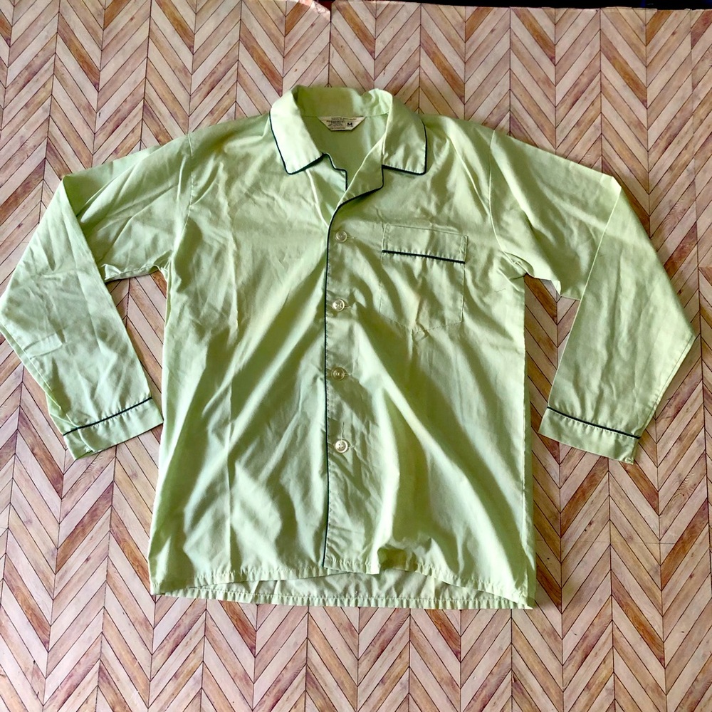 VTG JC Penny Sleepwear Set. Top and Pants Size Med. 38-40. Soft Green